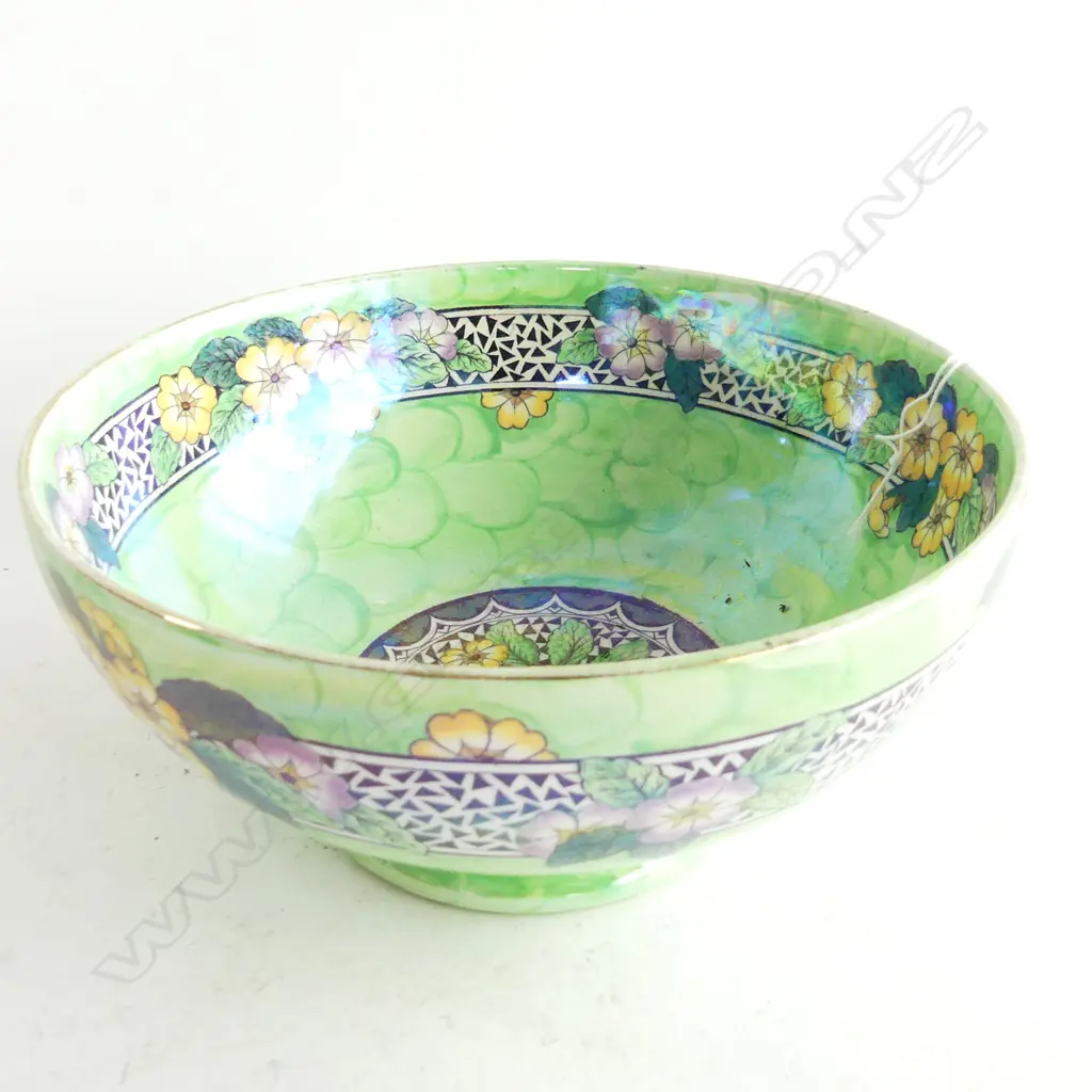 MALING GREEN THUMB PRINT BOWL FLORALS Dia.215mm Image 1++