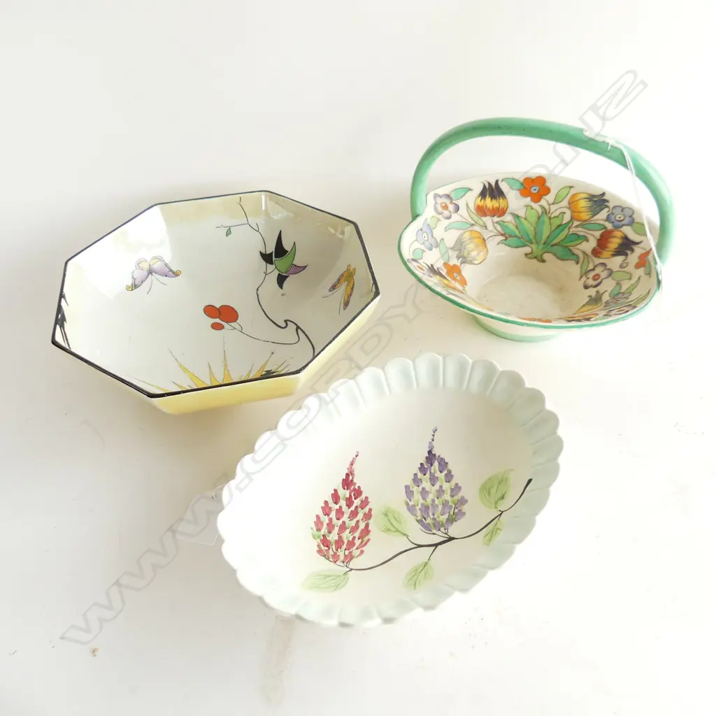 CHARLOTTE RHEAD BASKET/SHELLY BOWL AND E RADFORD DISH Image 1++