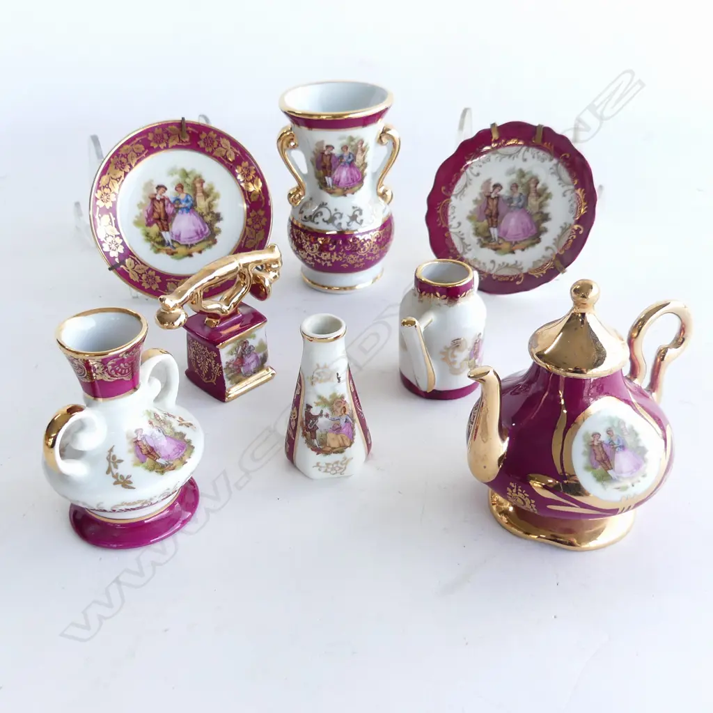 SM TRAY BURGUNDY LIMOGES MINIATURES; TELEPHONE Image 1++