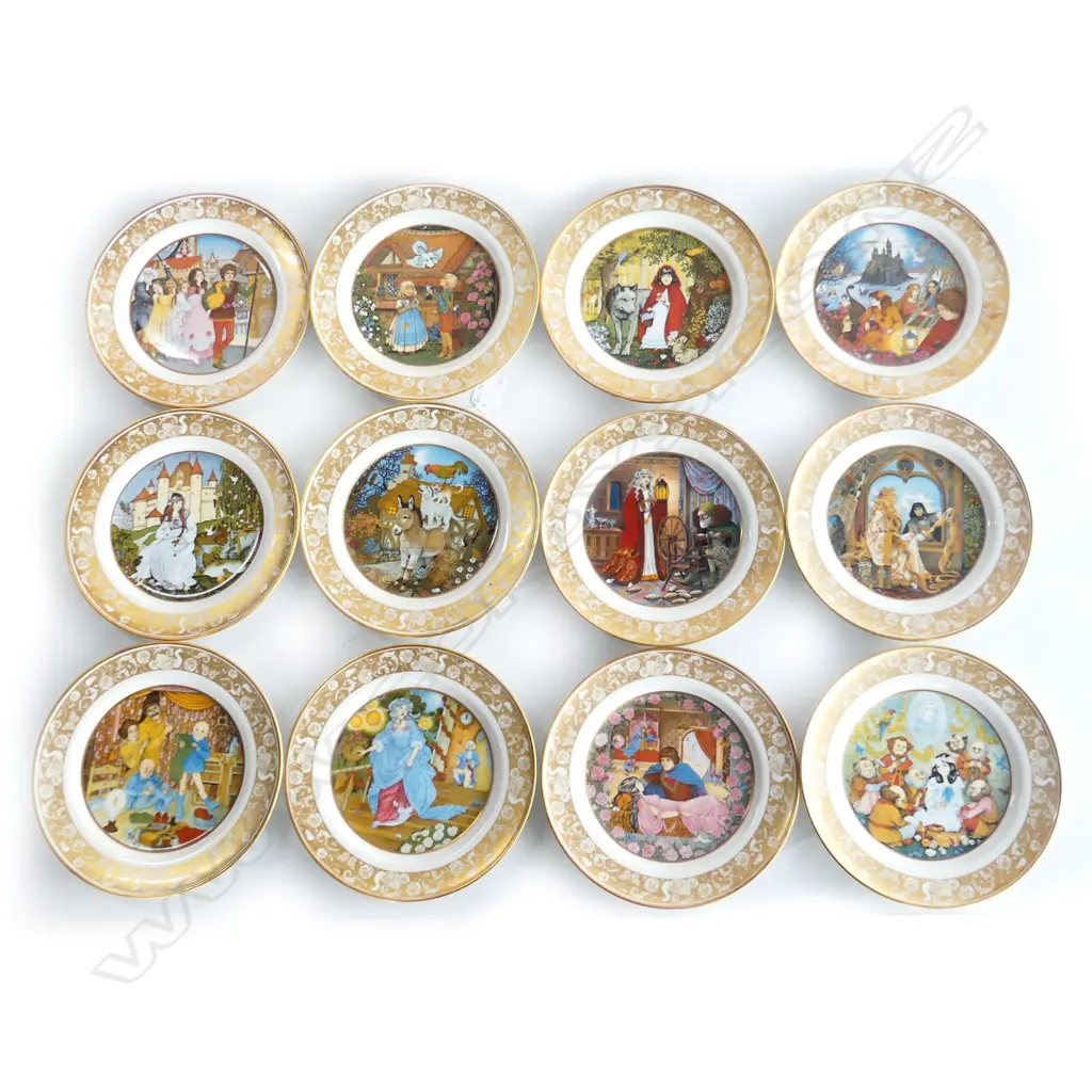 12 GERMAN FRANKLIN PORCELAIN FAIRY TALE COLLECTORS PLATES 200mm dia Image 1++