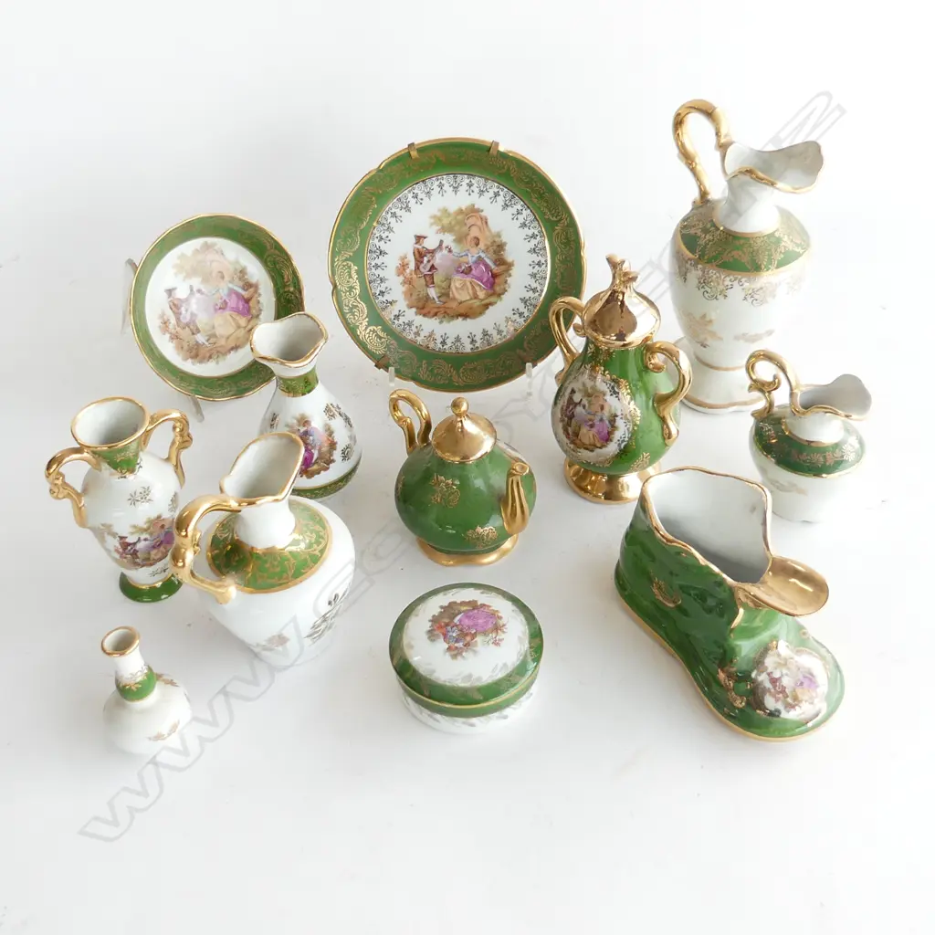 TRAY GREEN LIMOGES MINIATURES; BOOT ASHTRAY Image 1++