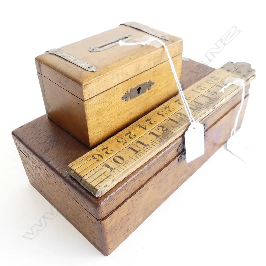 CIGAR BOX L230MM WOOD MONEY BOX L120MM & WOODEN RULER Image 1++