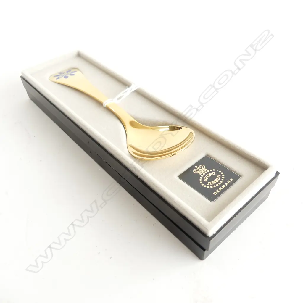 GEORG JENSEN SILVER 1986 BOXED SPOON  Image 1++
