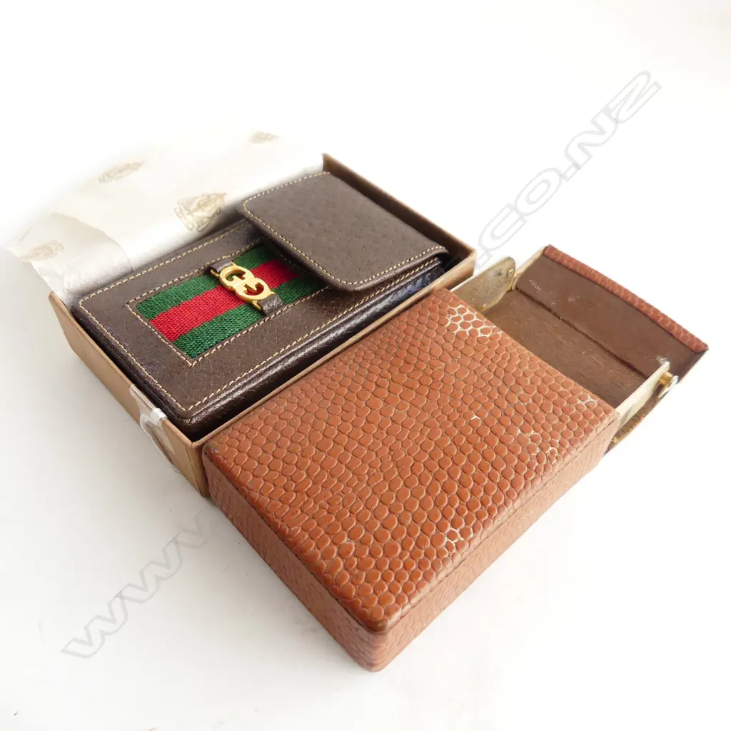 VINTAGE GUCCI CIGARETTE CASE - SOME ORIGINAL PACKAGING + ONE OTHER CIGARETTE CASE Image 1++
