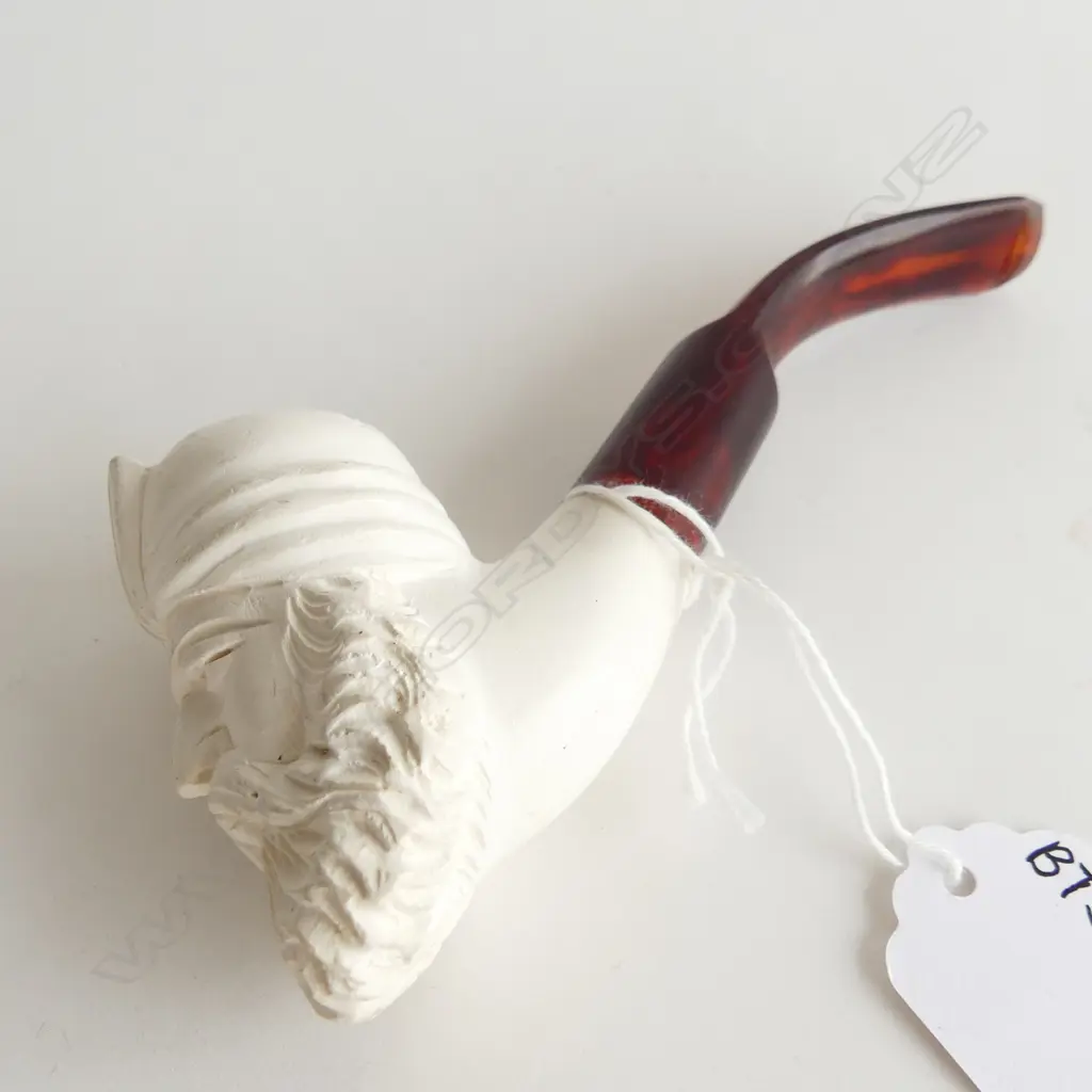 VINTAGE MEERSCHAUM PIPE OF BEARDED MAN L. 130MM  Image 1++