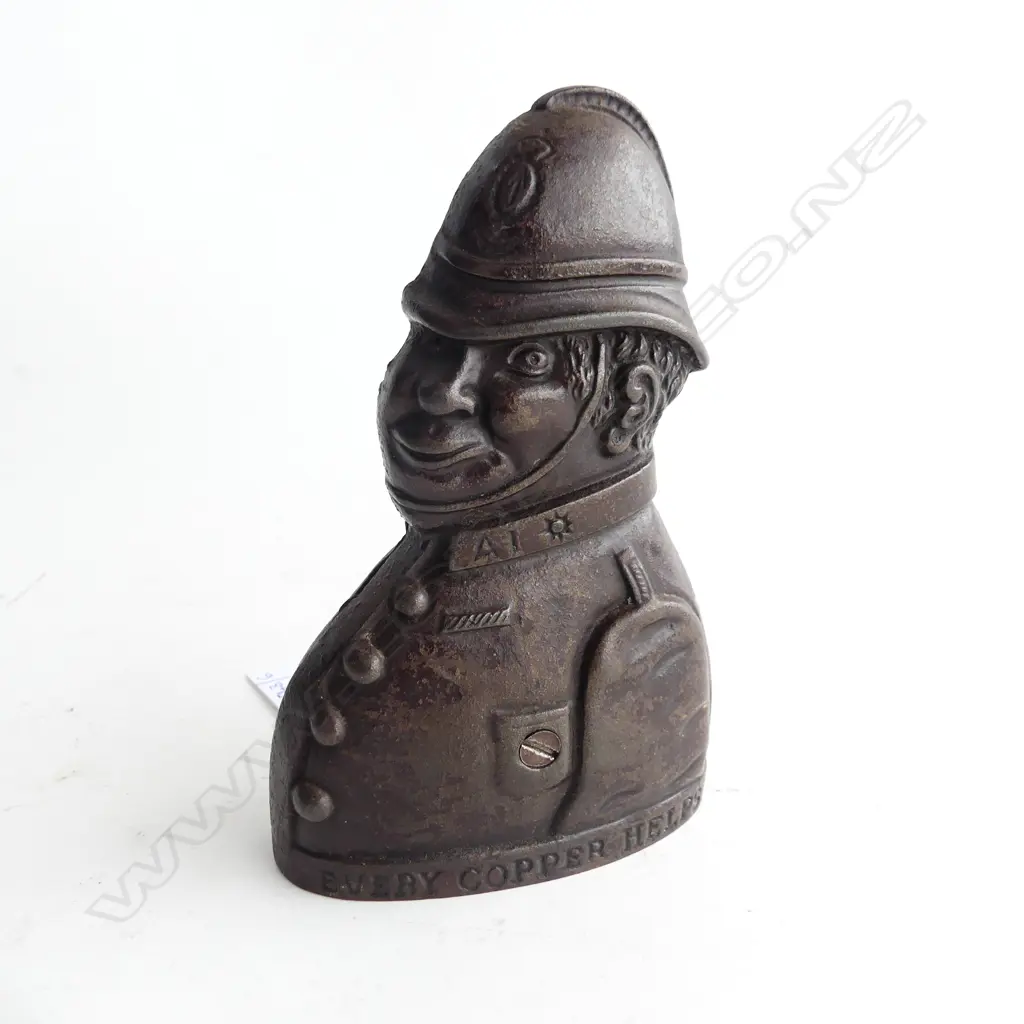 'EVERY COPPER HELPS' CAST IRON MONEY BOX H.150mm... Image 1++