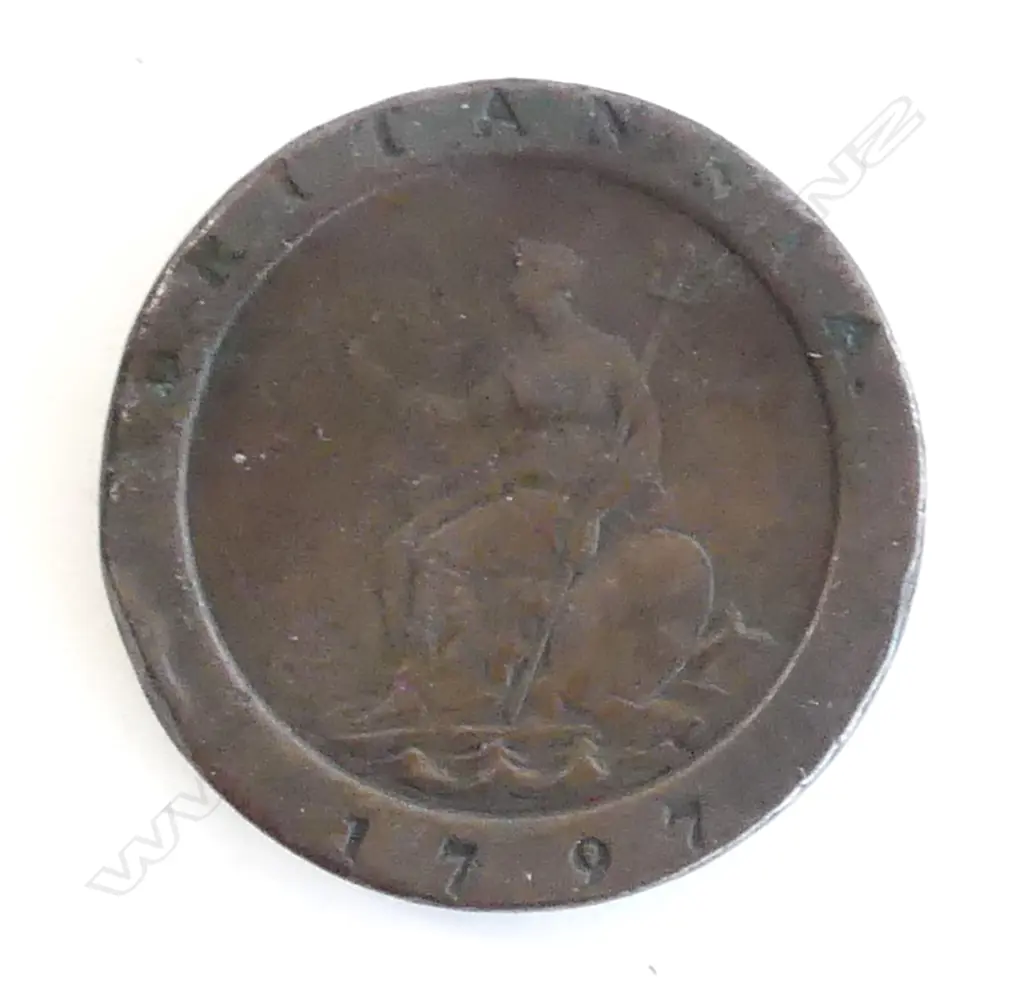 GEO. III 1797 TWOPENCE COIN dug up 6ft down in Poriate Image 1++