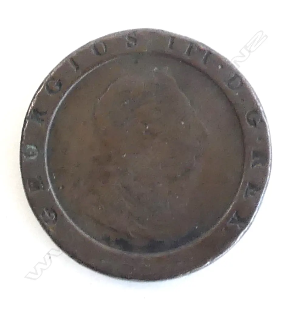 GEO. III 1797 TWOPENCE COIN dug up 6ft down in Poriate Image 1++