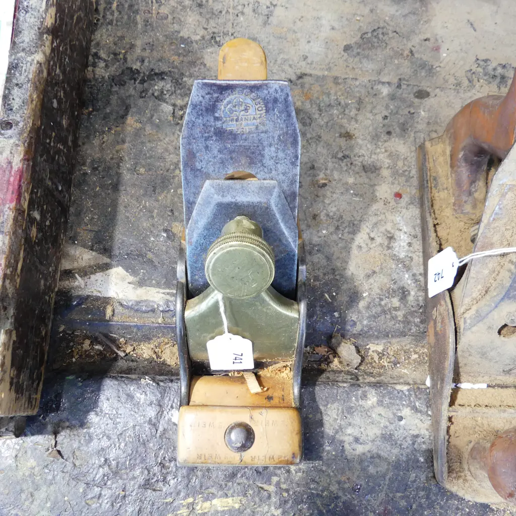 MARPLES & SONS HIBERNIA BRASS & IRON WOOD PLANE, L.230mm EX. PHIL BROADBENT WORKSHOP Image 1++