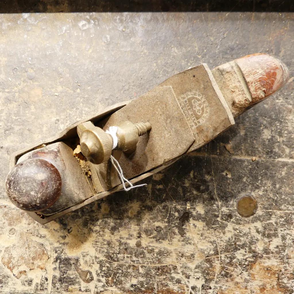 MARPLES BRASS & IRON WOOD PLANE L.220mm EX. PAUL BROADBENT WORKSHOP Image 1++