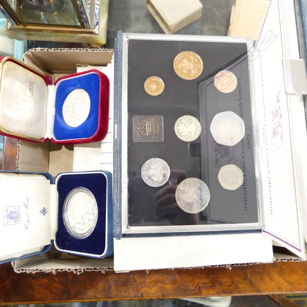 4 PROOF COIN SETS: 1 NZ 1994. 3X UK 1983 + 2 PROOF COINS: Samoa $1 1974 & UK 1981 Di & Charles Image 1++
