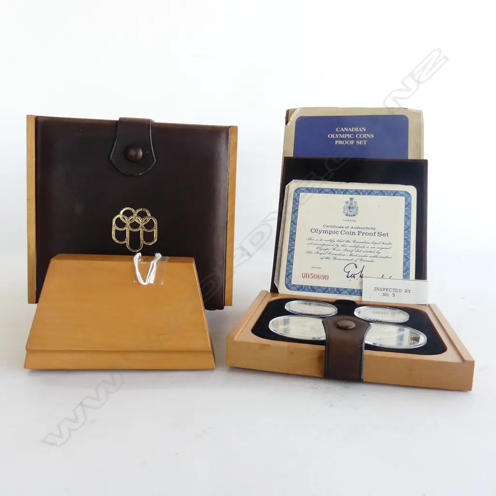 7 CASED PRROF OLYMPIC COIN SETS CANADA 1973 TO 1976 ETC ea w 4 coins 150gms =  1kg approx Image 1++