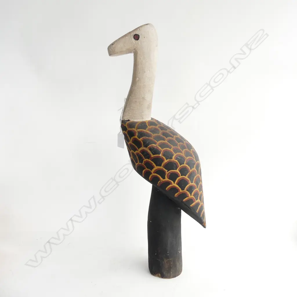 ABORIGINAL CARVED & PAINTED BIRD FIGURE H.560mm Image 1++