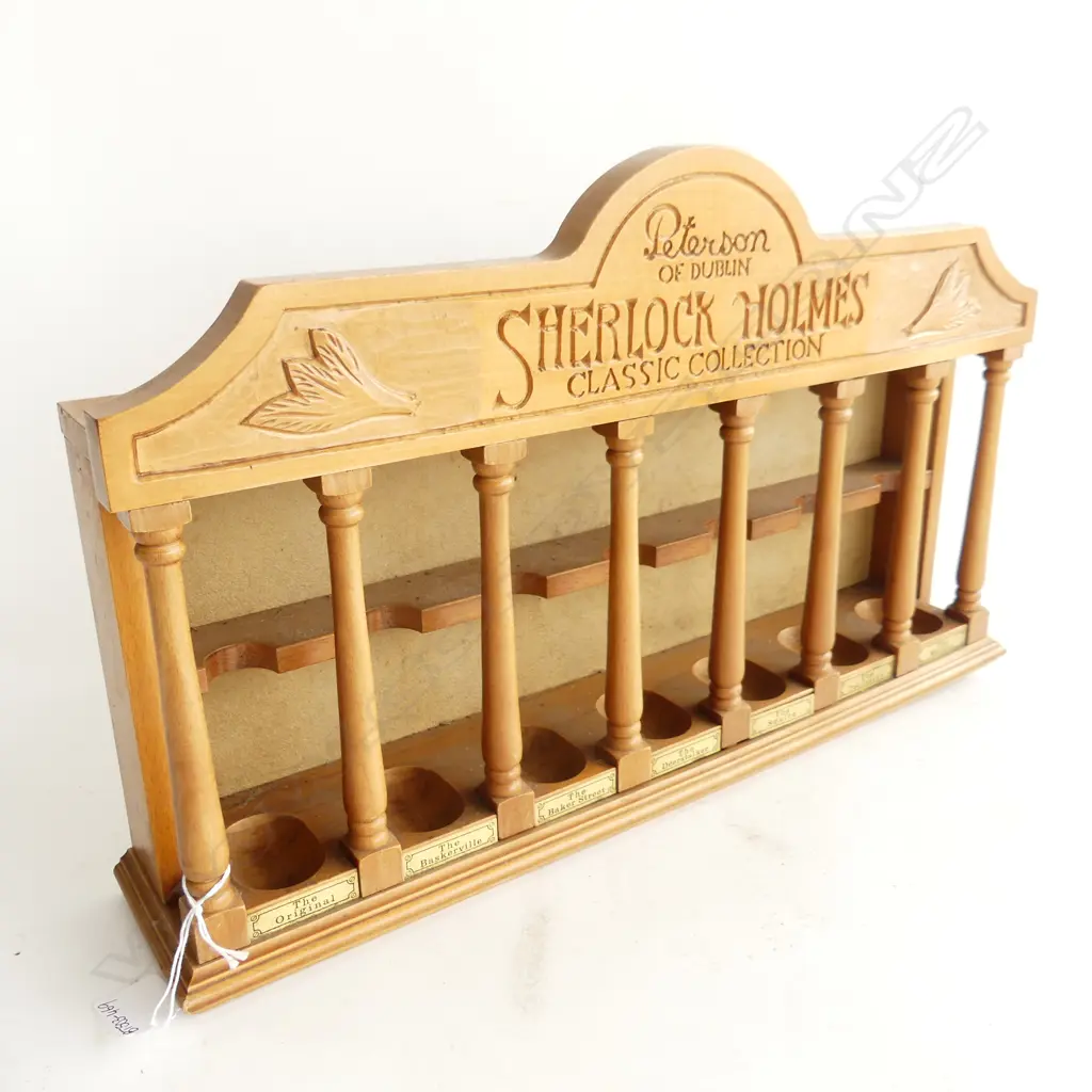 PETERSON DUBLIN SHERLOCK HOLMES CLASSIC COLLECTION WOODEN PIPE STAND L. 480MM  Image 1++
