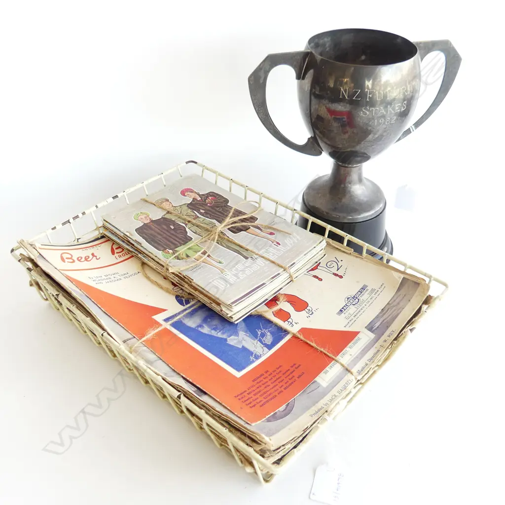 TRAY OF SHEET MUSIC 1940S FASHION MAGS & EP TROPHY H270MM Image 1++