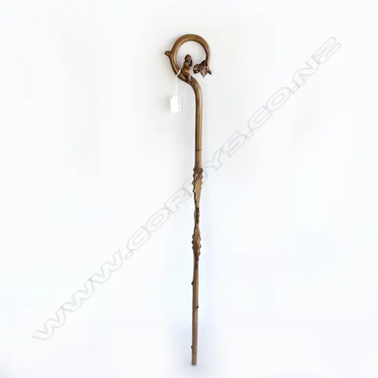 FRUITWOOD CARVED WALKING STICK H. 800MM  