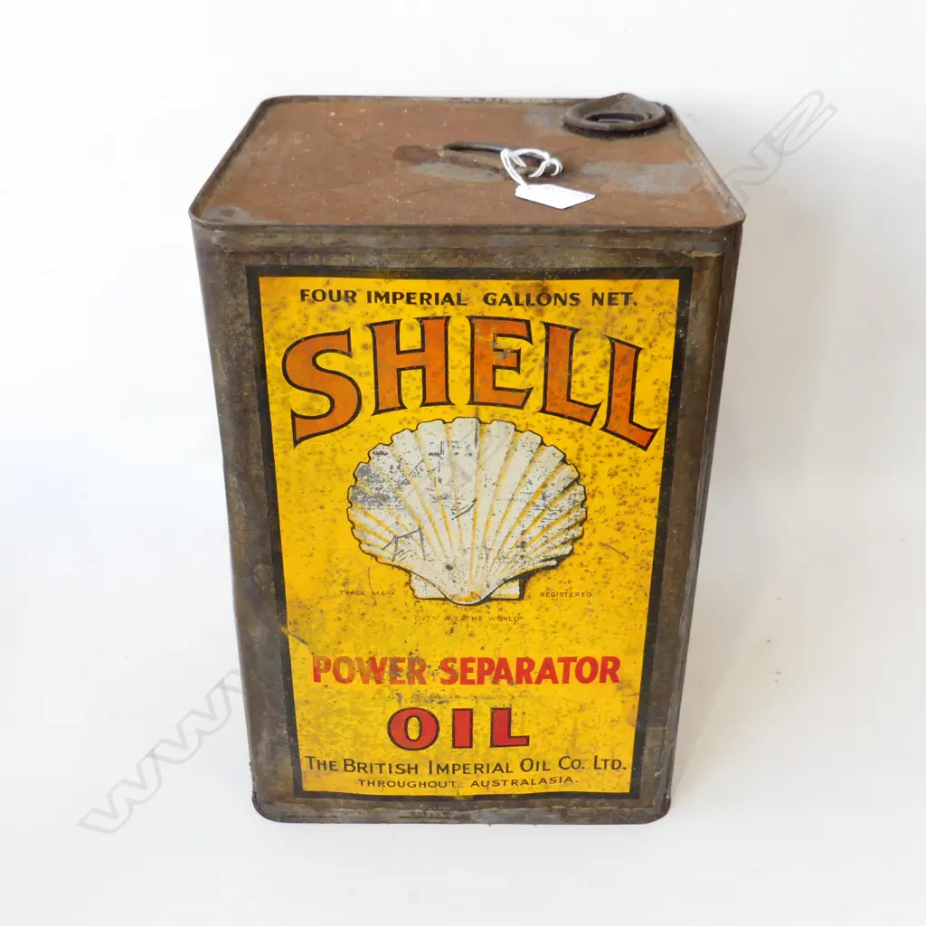 VINTAGE SHELL OIL CAN H.340mm Image 1++