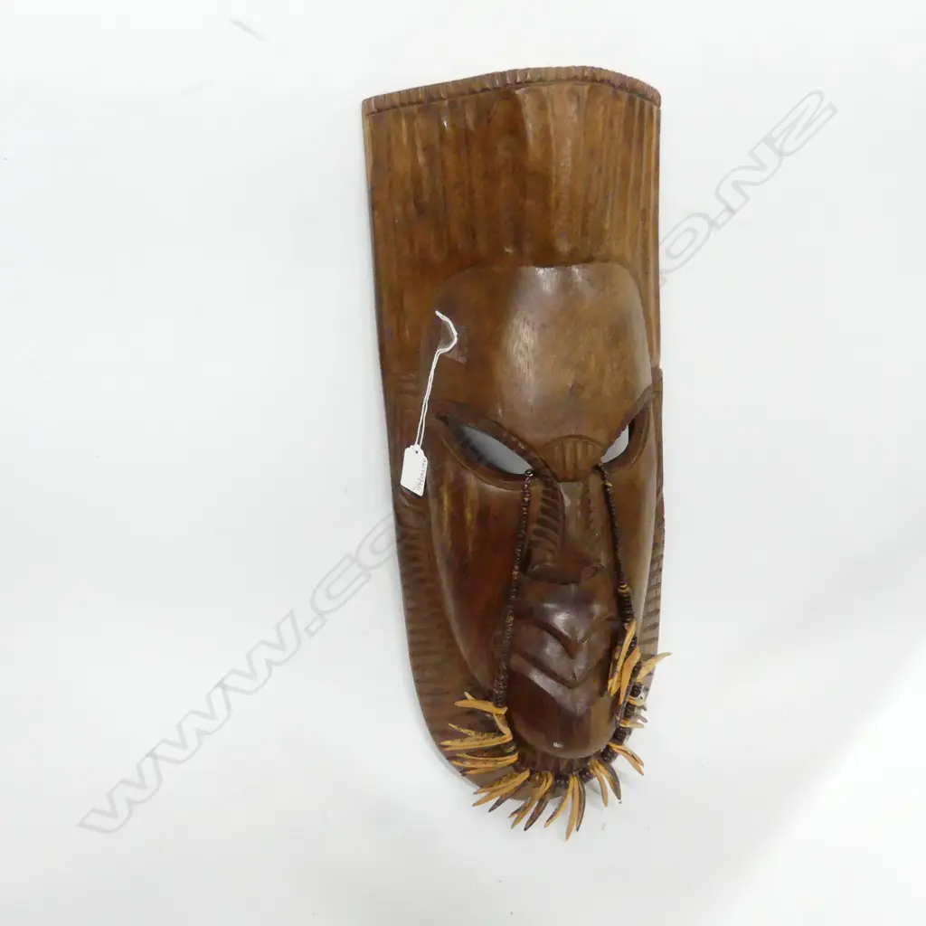 TONGAN CARVED WOOD FACE MASK H560MM Image 1++