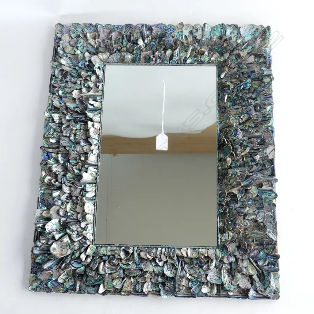 PAUA SHELL FRAMED MIRROR 600x500mm Image 1++
