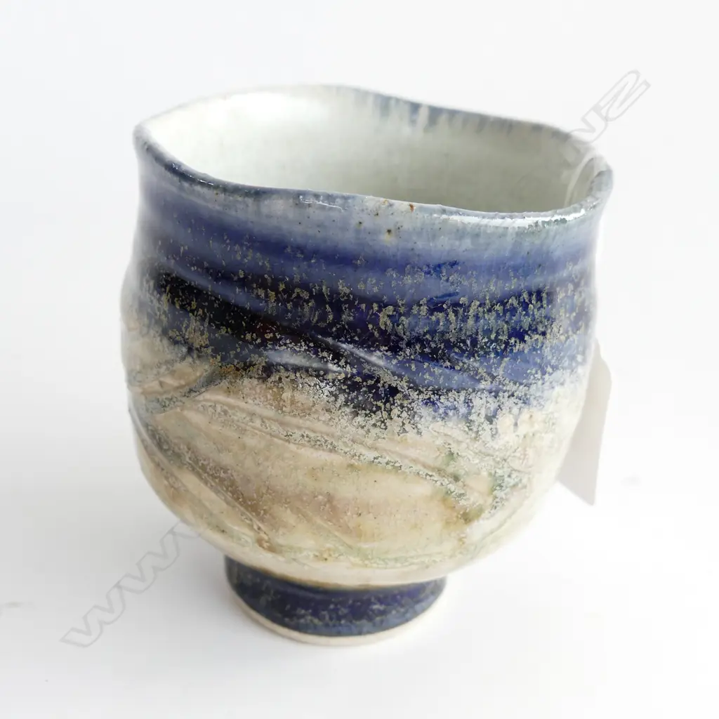 MIREK SMISEK UNOMI BLUE & PALE BANDS INCISED overlapping bands Image 1++