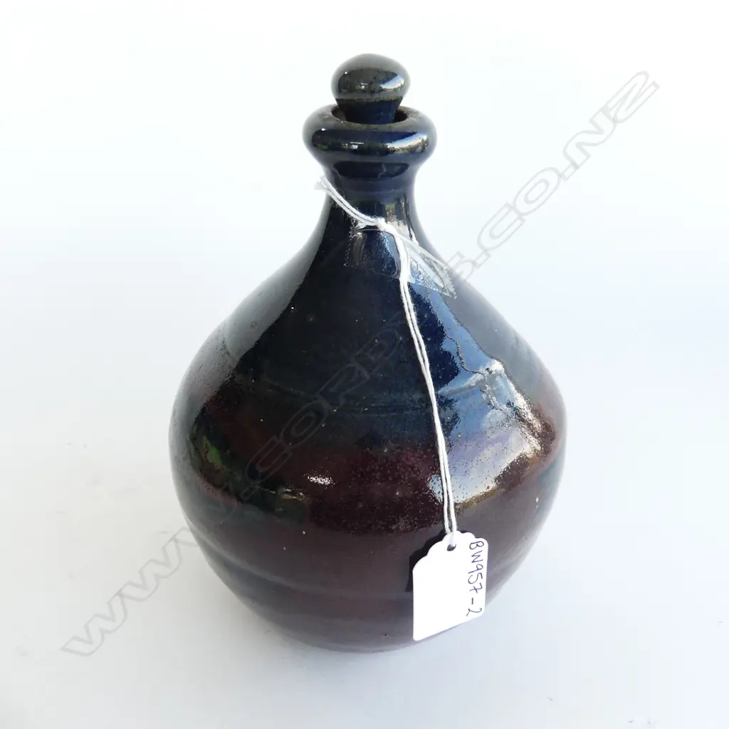 ANDREW VAN DER PUTTEN POTTERY DECANTER WITH STOPPER  H. 210MM Image 1++
