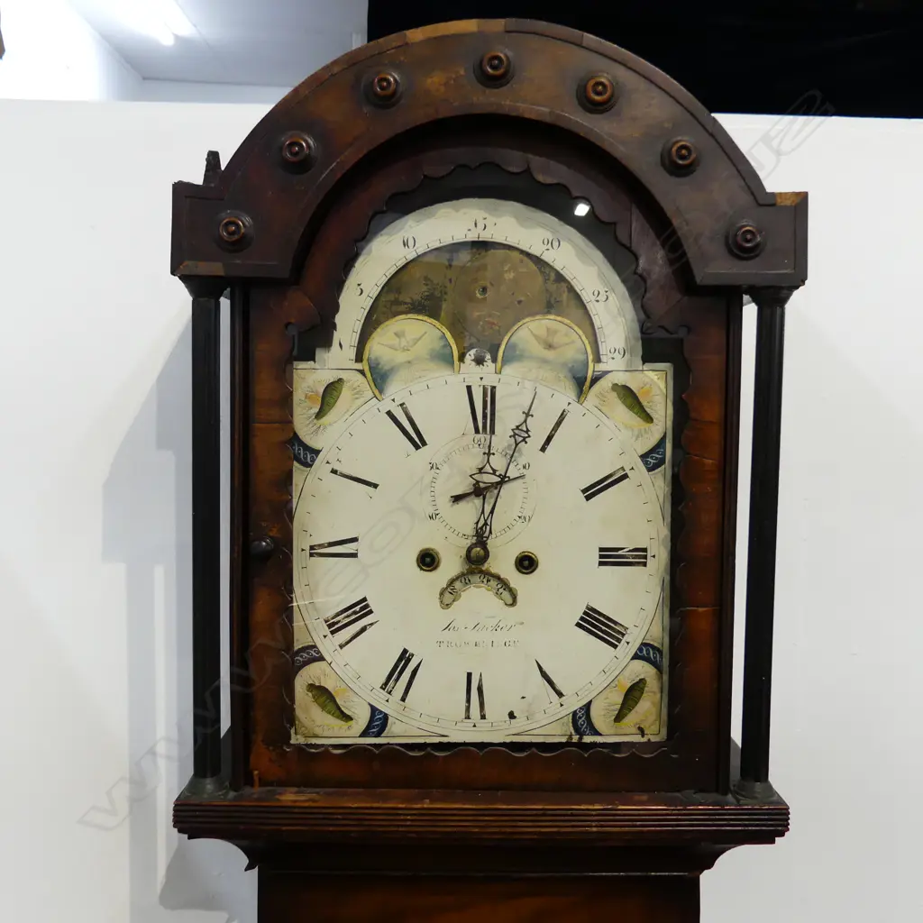 GEORGE III MAHOGANY LONG CASE CLOCK; MOON PHASE... Image 1++