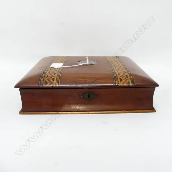 ANTIQUE INLAID CASE; BOOK FORM 250x215mm