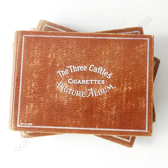 4 'THREE CASTLES' CIGARETTE ALBUMS; ALL BLACKS ETC (2 HALF FULL)