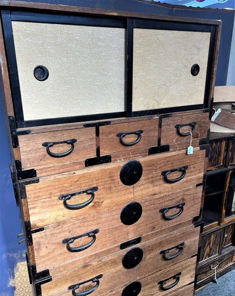 30’S PAULOWNIA WOOD 3 SECTION KIMONO CHEST H1535 W830 D410MM Image 1++