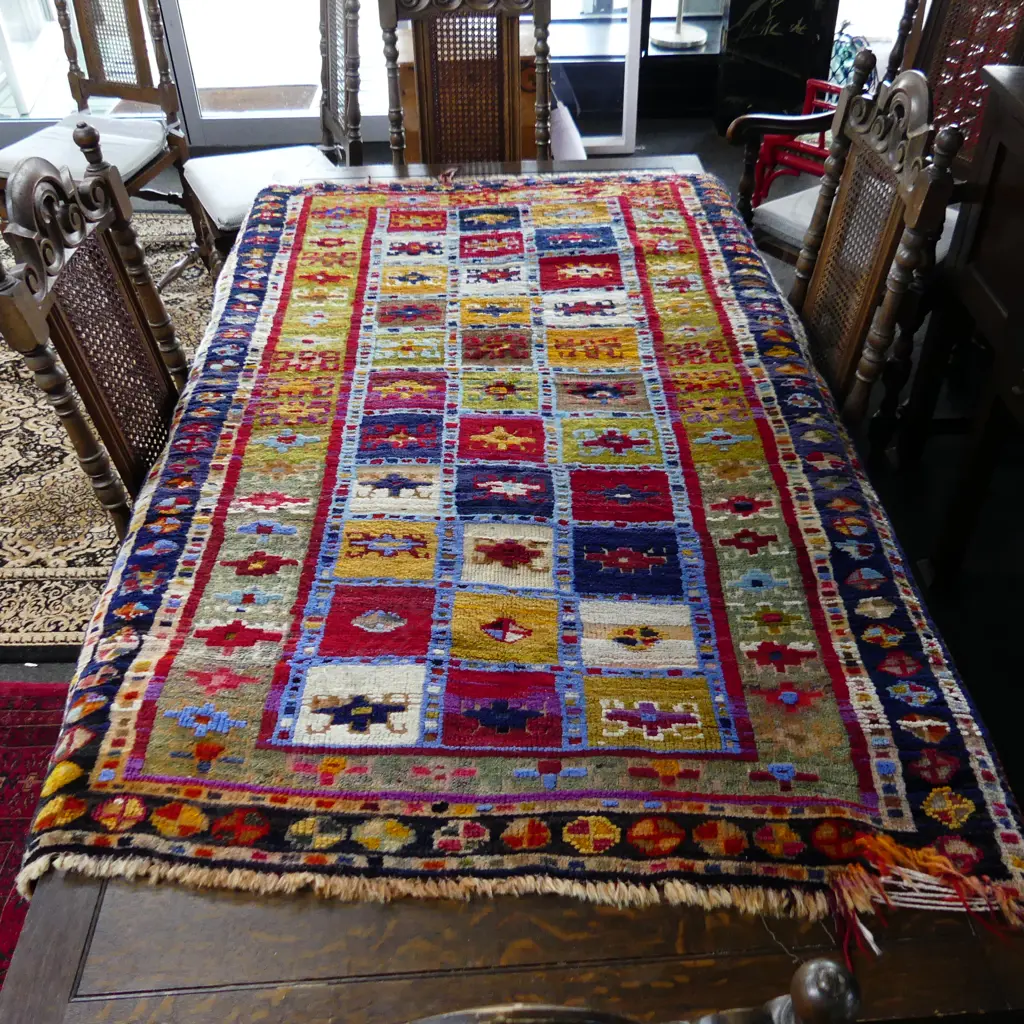 HAND KNOTTED ALL WOOL RUG some damage 1600x1050mm Image 1++