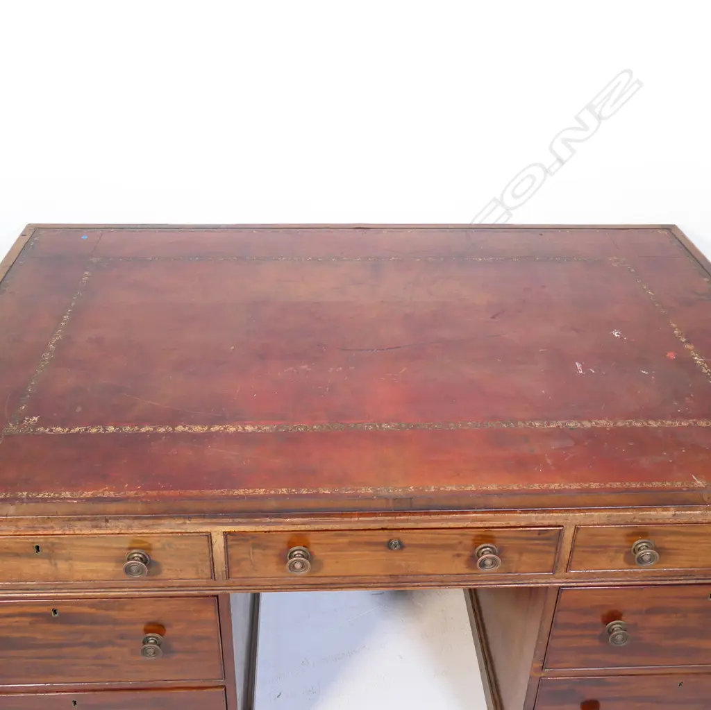 A George III mahogany partners desk, Image 1++