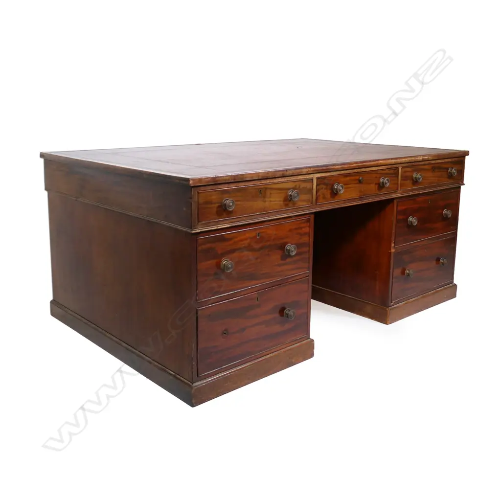 A George III mahogany partners desk, Image 1++