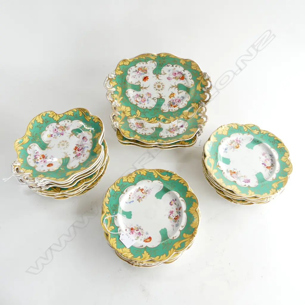 19thC REGENCY DESSERT PLATES (see long description) 25 PIECES Image 1++