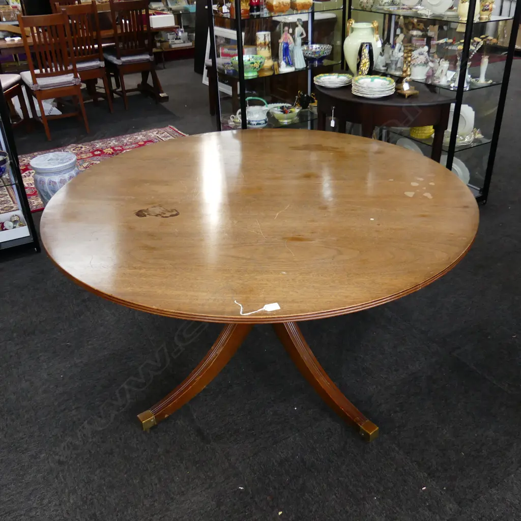 REGENCY STYLE TILT TOP MAHOGANY TABLE 1380mm dia Image 1++
