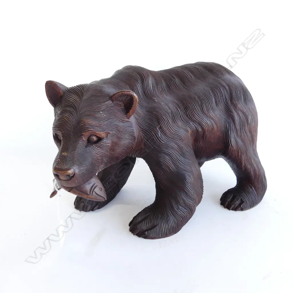 CARVED WOODEN BEAR L.370mm Image 1++