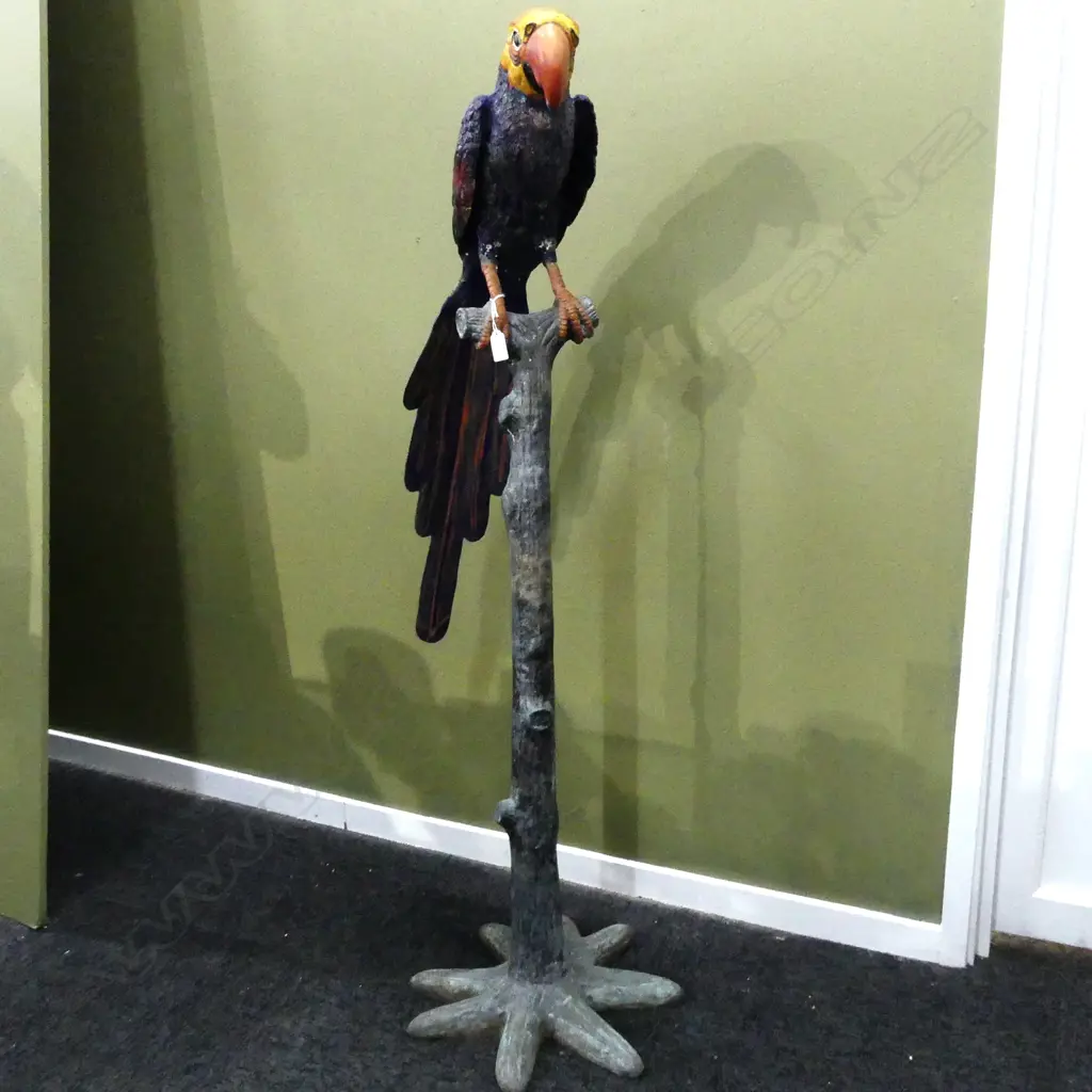 PAINTED METAL PARROT ON STAND H.1300mm Image 1++