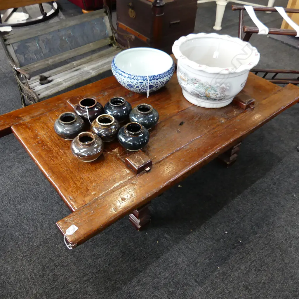 RUSTIC WOODEN COFFEE TABLE 1400x770x450mm Image 1++