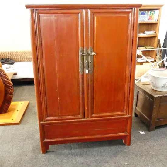 ORIENTAL RED LACQUER CABINET 1125x570x1720mm