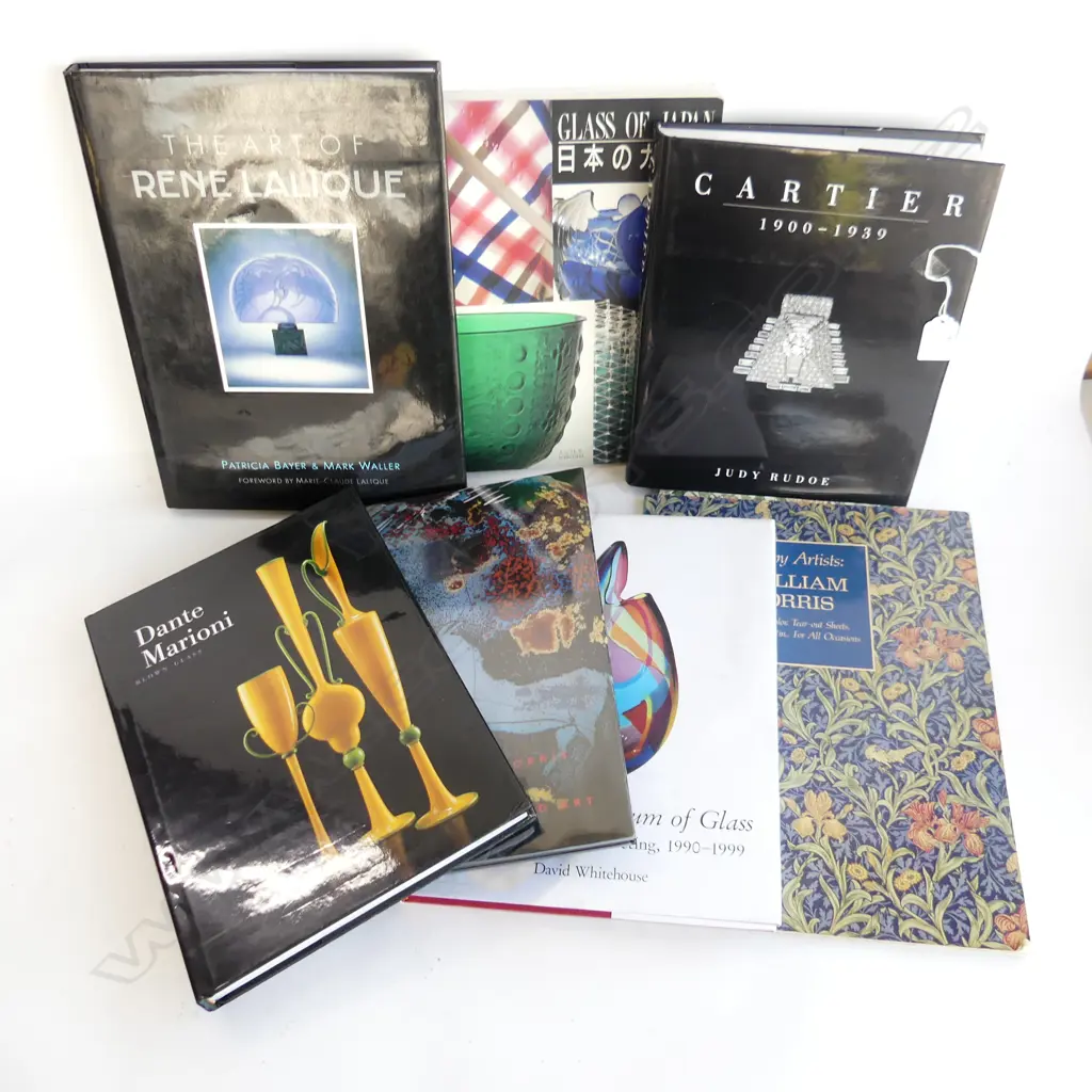 7 rREFERENCE BOOKS: Cartier/Rene Lalique/ William Morris/ Glass Artifact..Dante Marioni. etc (includes DVDs on Chihuly) Image 1++