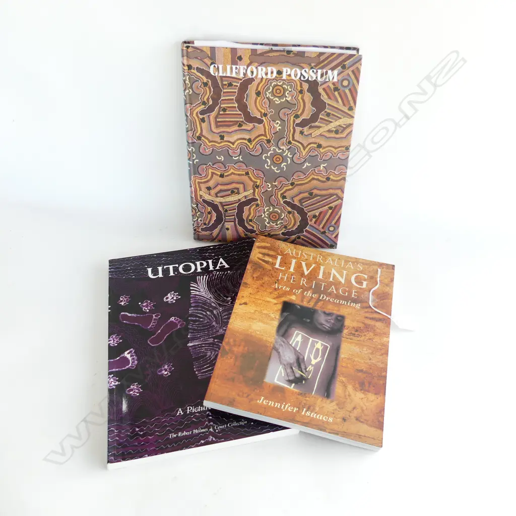 3 BOOKS ON ABORIGINAL ART: Living Heritage. Clifford Possum.Utopia A Picture Story Image 1++