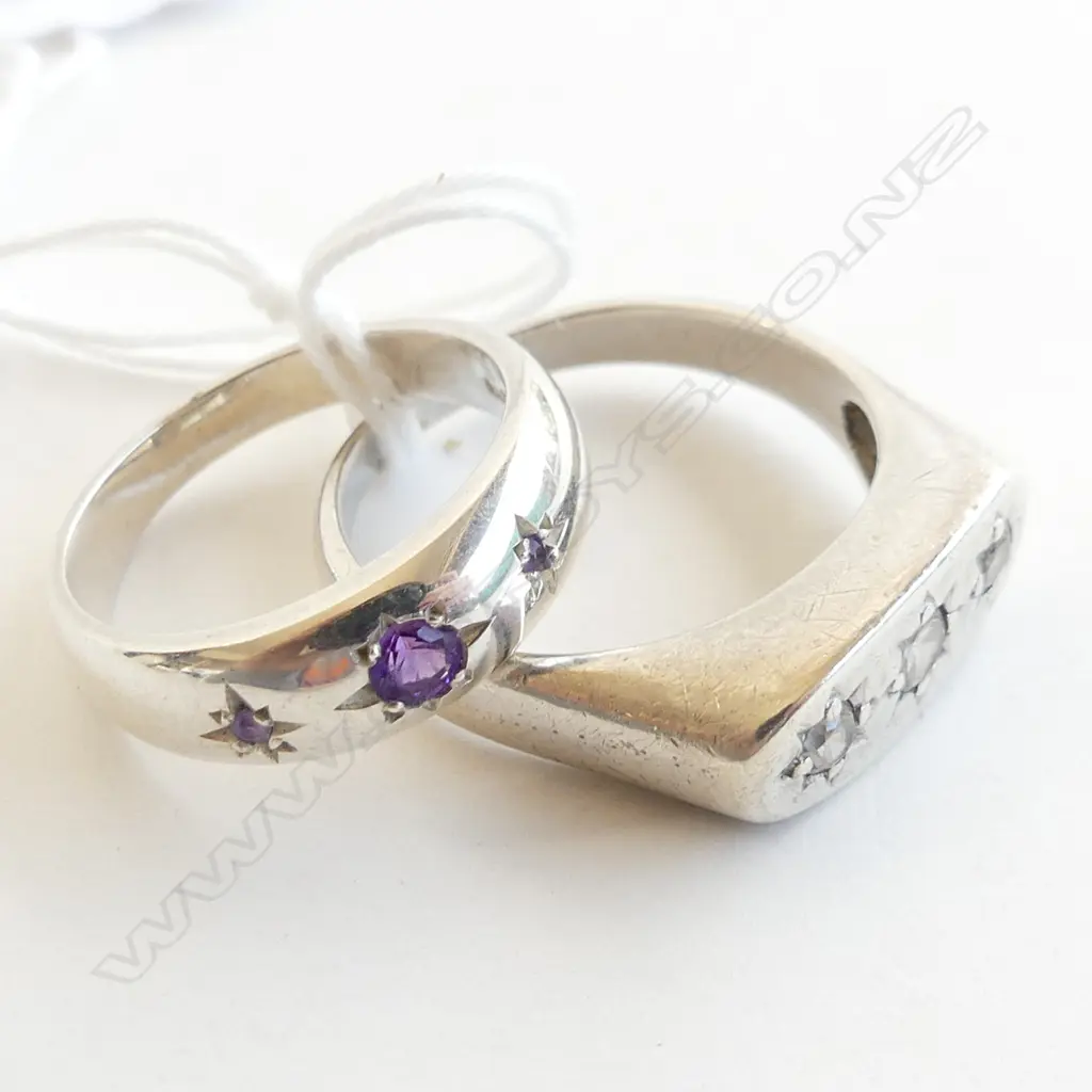 2 925 SILVER & CZ / AMETHYST RINGS  Image 1++