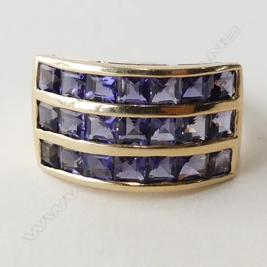9CT? RING 4.1 GRAMS PURPLE GEM STONE
