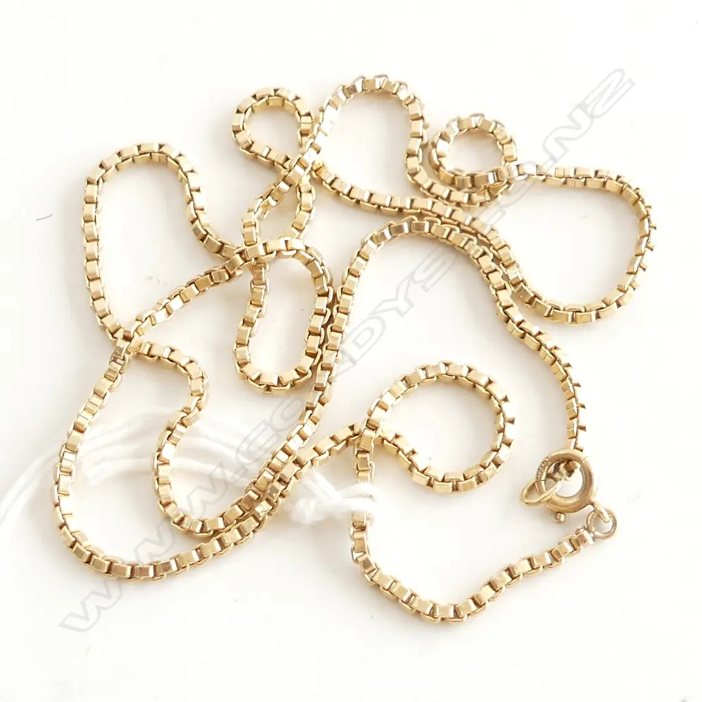 14CT GOLD BOX LINK NECK CHAIN 10.68gms  Length.52 cm Image 1++