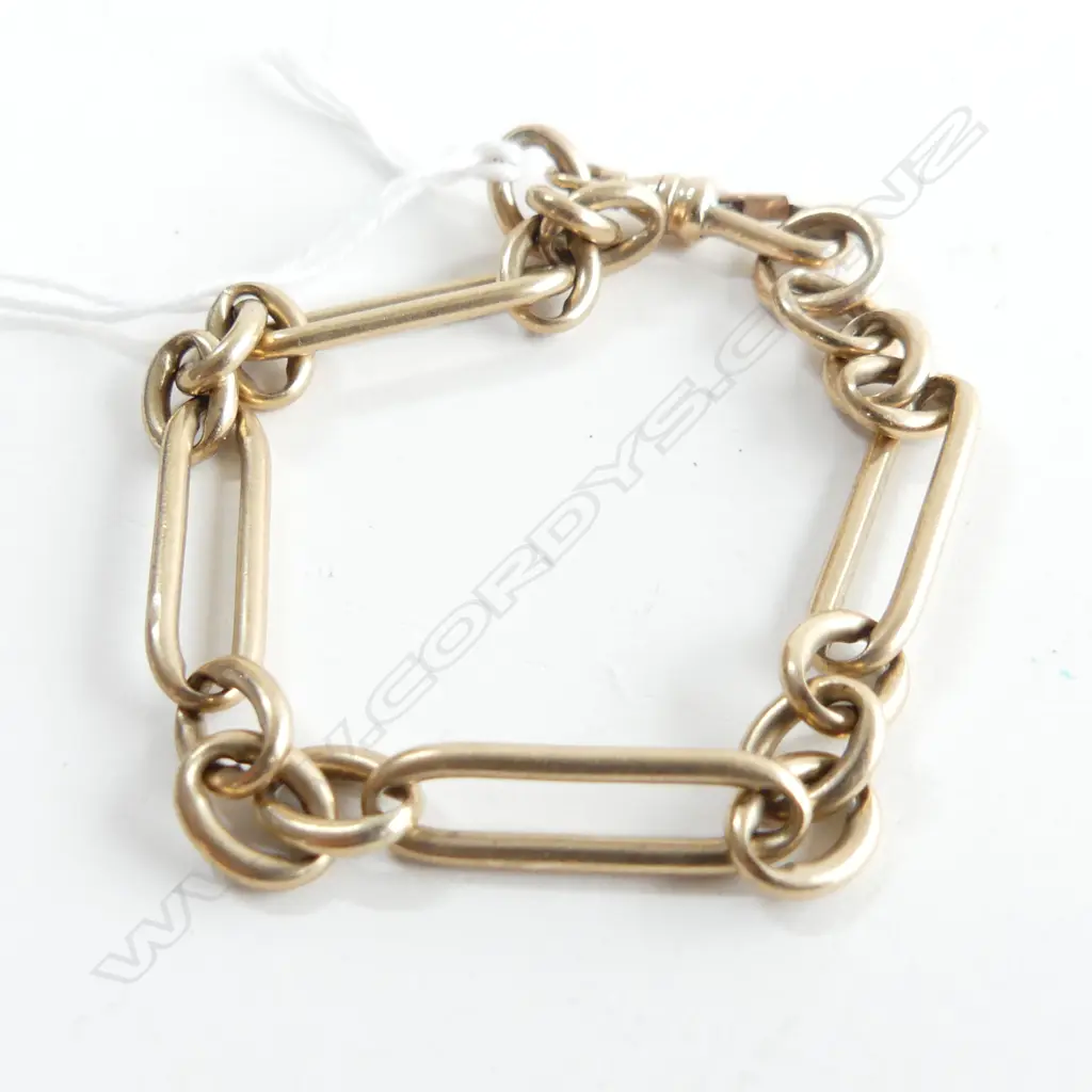 9CT GOLD FOB BRACELET 17.9 GRAMS  Image 1++