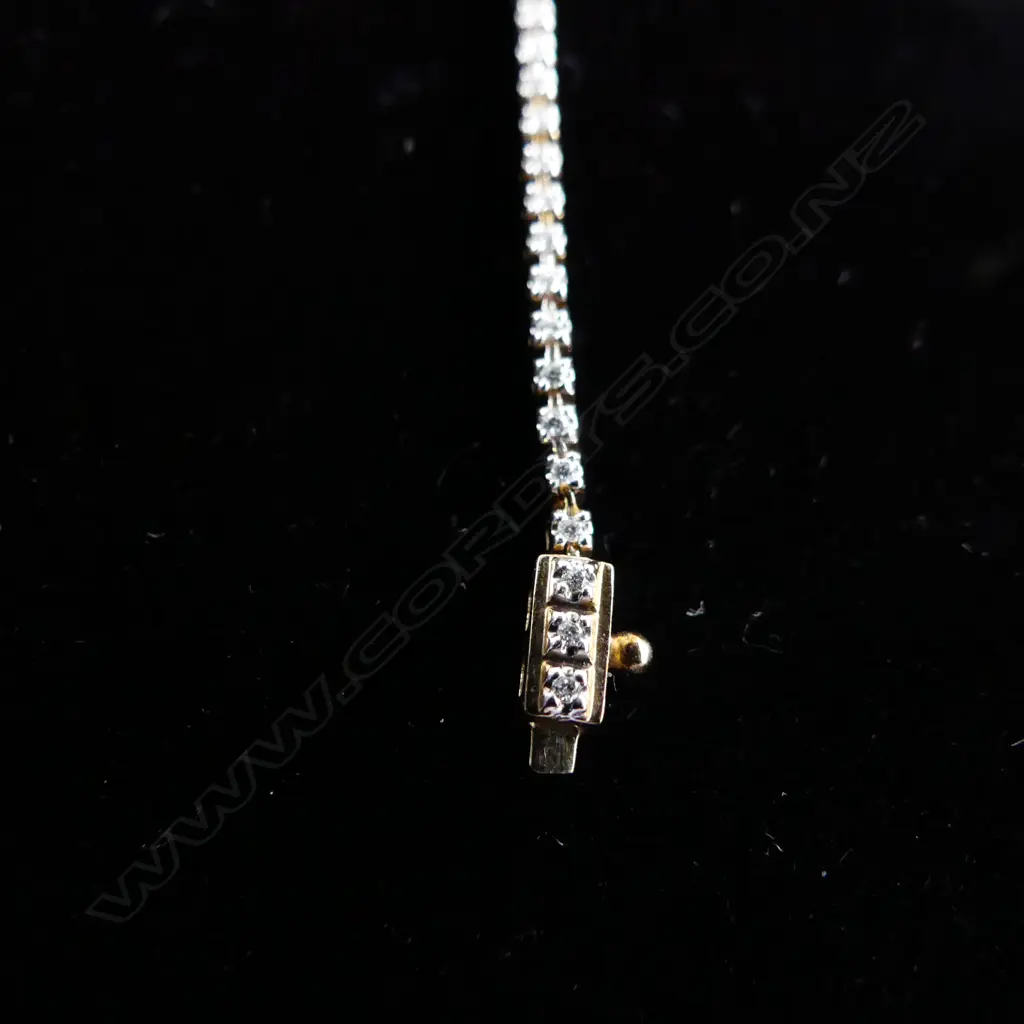 9CT GOLD & DIAMOND SET TENNIS BRACELET, 0.39CT, 4.3GMS Image 1++
