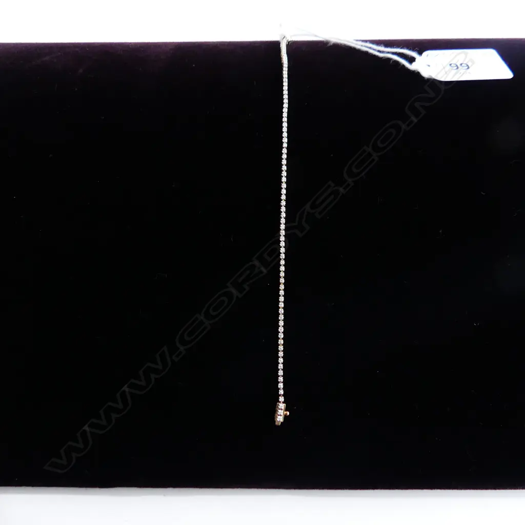 9CT GOLD & DIAMOND SET TENNIS BRACELET, 0.39CT, 4.3GMS Image 1++