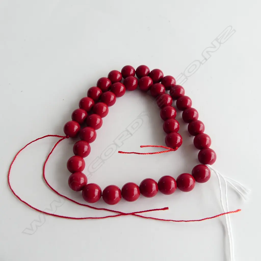 STRING  RED  BEADS FOR NECKLACE OR BRACELET Image 1++