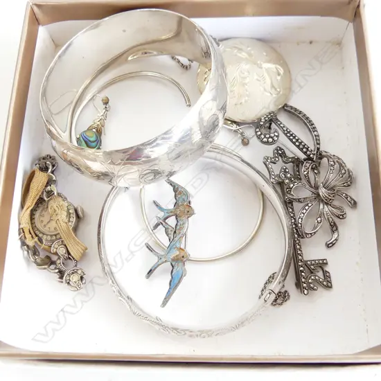 ASST. VINTAGE STG / MARCASITE JEWELLERY 105 GRAMS