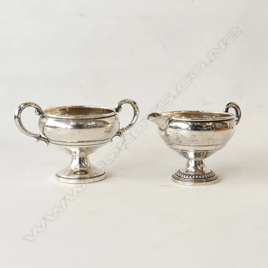 STERLING SILVER MILK JUG & SUGAR BOWL 97 GRAMS WEIGHTED Image 1++