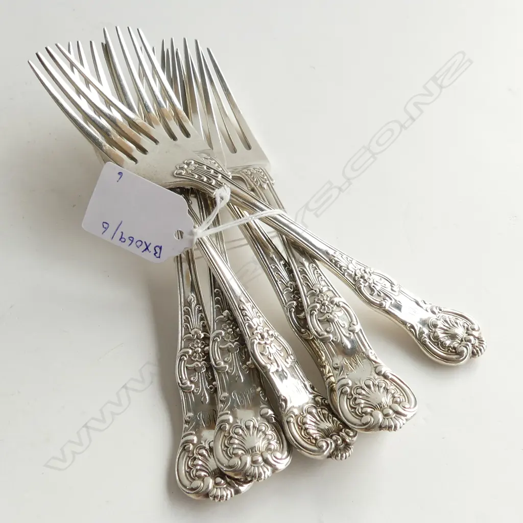 SET OF 6 VICT S/S  DESSERT FORKS 383grms Image 1++